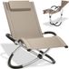 Tectake® Schommelstoel - Opvouwbaar - Beige