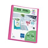 Viquel - Zichtmap voor 160 weergaven A4 - Aanpasbare binder - Gladde en transparante hoezen - Recycle Essential - Roze