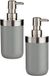Berilo 3x stuks zeeppompje/dispenser roestvrij metaal grijs/zilver 350 ml