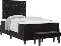 vidaXL Boxspringbed met kussens en hoofdbord, zwart, 190 x 120 cm, fluweel