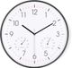 Nedis Wandklok - Diameter: 300 mm - Kunststof - Stille beweging - Thermometer - Hygrometer - Wit / Zwart