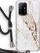 Case Company - Oppo A94 5G Case with Cord - Gold Marble - Black Cord - Back Cover