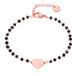 Cilla Jewels Cilla Armband Zwart Kristal en Hartje - Rosegoudkleurig