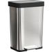 60 L Poubelle à pédale en acier inoxydable avec couvercle à fermeture douce, Argent