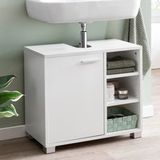 FineBuy meuble sous lavabo 60x55x32 cm blanc avec porte
