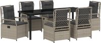 vidaXL Tuinset Lichtgrijs Polyrattan