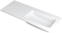 Wastafel INK Faktor Wastafel Polystone Rechts Zonder Kraangat - 1200x450x15 mm - Mat Wit