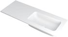 Wastafel INK Faktor Wastafel Polystone Rechts Zonder Kraangat - 1200x450x15 mm - Mat Wit