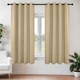 Joydeco Verduisterende gordijnen 160 cm lengte 2 panelen set, thermisch geïsoleerde lange gordijnen en gordijnen 2 burg, kamer verduisterende doorvoergordijnen voor slaapkamer woonkamer ramen (B 106 x