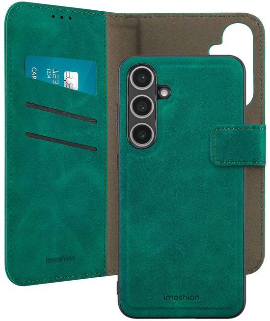 imoshion Hoesje - Samsung Galaxy S24 FE - Uitneembare 2-in-1 Luxe Bookcase - Donkergroen