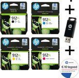 HP 912 XL - Inktcartridges - Origineel - Hoge capaciteit - Multi Bundel - Met Gratis 32 GB USB Stick & Instant Ink tegoed