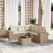 Maison Exclusive - Ensemble de jardin, 6 pièces, avec coussins, beige, en polyrotin