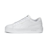 PUMA Smash Platform v3 sneakers voor Dames, Wit/Zilver, Maat 42,5