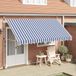 Maison Exclusive - Parasol rétractable, à manivelle, 400 cm, rayé bleu/blanc