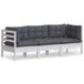 VidaXL Banc de jardin 3 places blanc