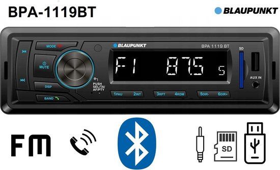 Blaupunkt BPA1119BT Universele 1DIN Bluetooth Autoradio