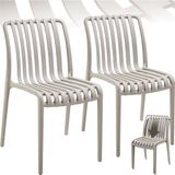 Tectake Set van 2 Tuinstoelen Alcudia - Taupe