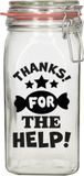 Bellatio Decorations Cadeau voorraadpot/snoeppot - thanks for help - glas - 12 x 7 cm - 1,5 liter