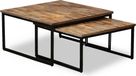 Maison Exclusive - Set de 2 : table basse et table d'appoint, fabriquée en teck massif recyclé
