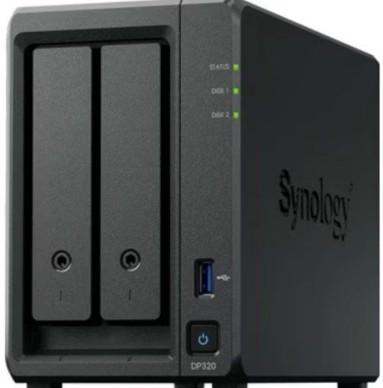 Synology DP320 - NAS server - 16 TB - 2x 8 TB HDD - 8 GB RAM - Zwart