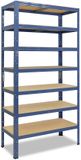 Shelfplaza HOME metalen stellingkast - 200x120x60 cm - blauw - 7 planken