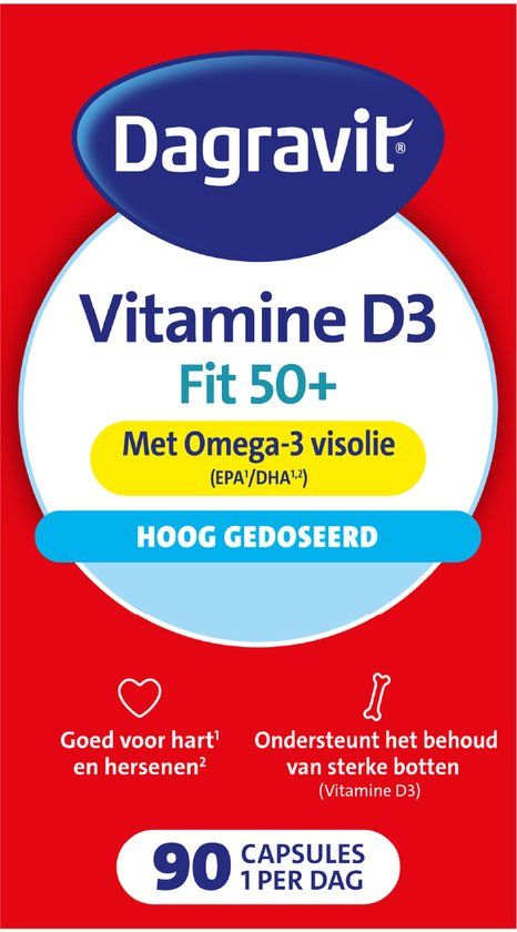 Dagravit Vitaal 50+ Vitamine D + Omega-3 Visolie - 90 Capsules