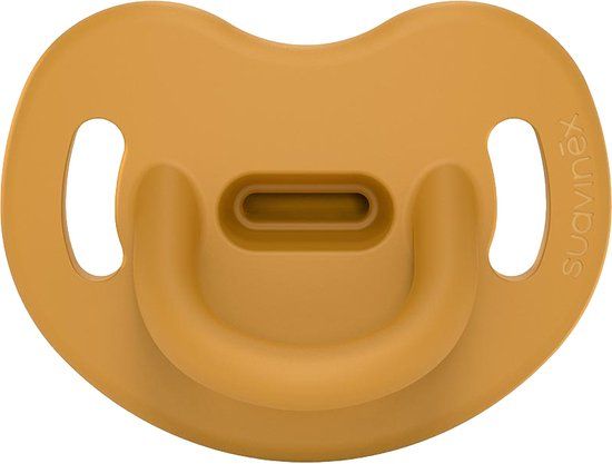 Suavinex Essence Flat Mustard 0-6m Silicone Fopspeen - Geel