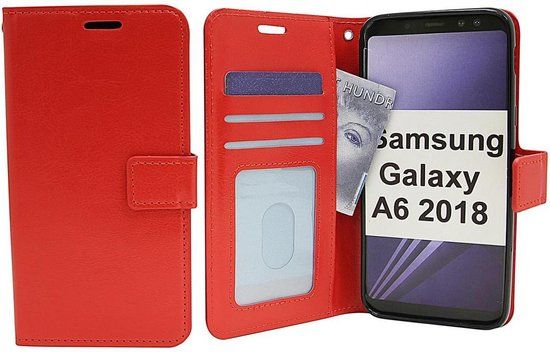 ZT Accessoires Bookcase for Samsung Galaxy A6 (2018) - Red - Wallet Case