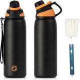 Unyqoos ® Stijlvolle Roestvrijstalen Drinkfles met Magnetisch Deksel en Handige Draagopties voor Elke Gelegenheid