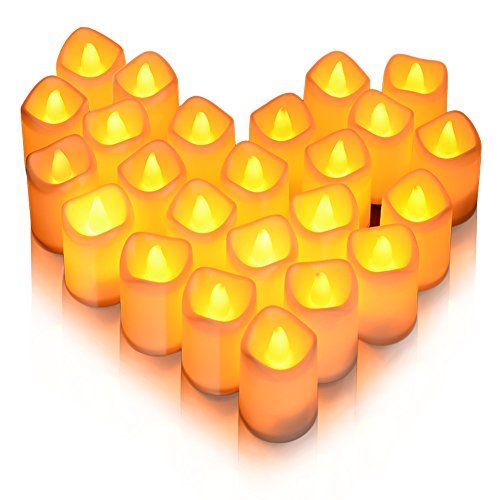 litake Led-kaarsen, theelichtjes, 24 realistische flikkerende vlamloze decoratiekaarsen, warm wit, elektrische theelampen, voor bruiloften, verjaardagen, feesten, Halloween, huis, avondeten, partydecoratie