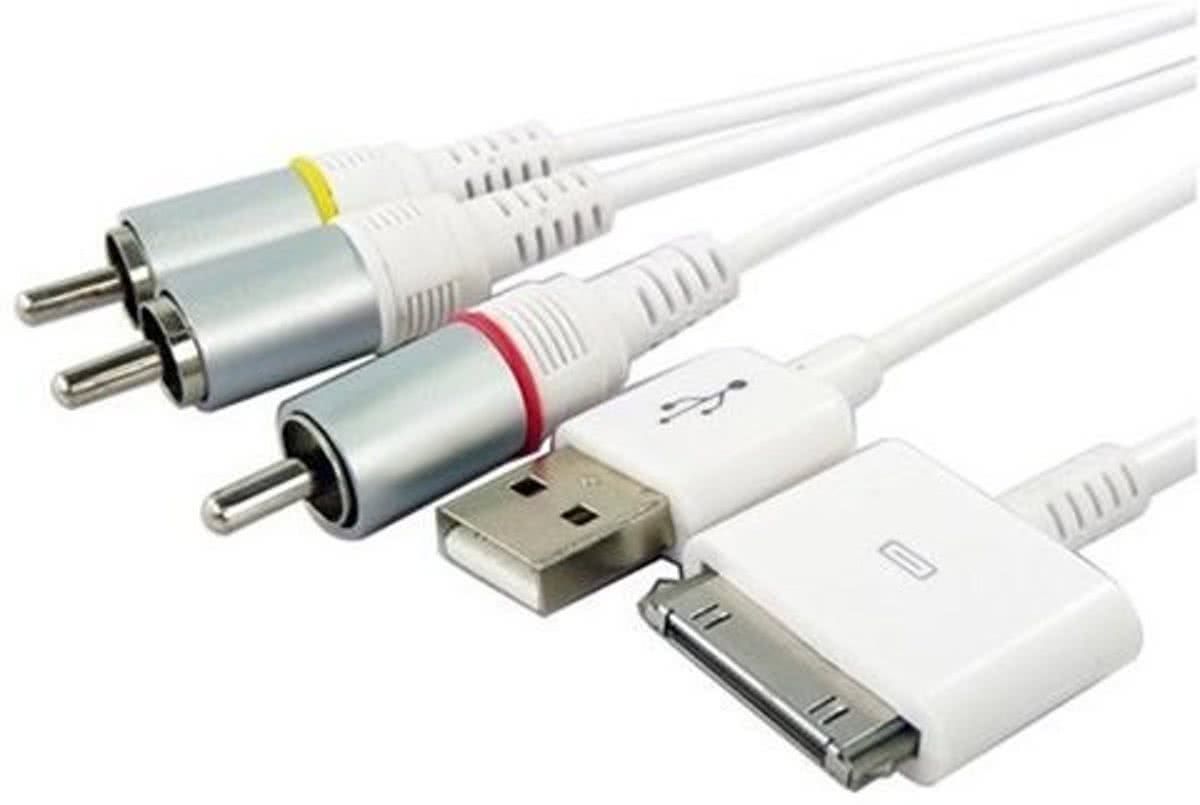 Dolphix Composiet AV kabel compatibel met Apple iPod