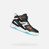 GEOX PERTH JONGENS Sneakers - ZWART/ORANJE - Maat 32