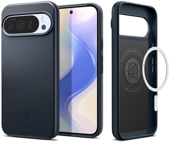 Spigen Thin Fit MagFit Hoesje Geschikt voor Google Pixel 10 Pro XL - Back Cover Compatibel met MagSafe / Qi2 - Metal Slate