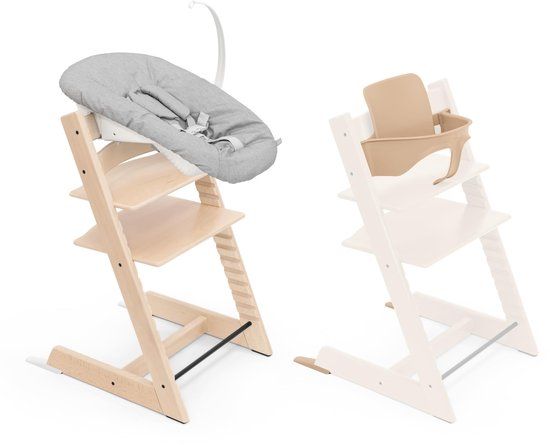 Stokke Tripp Trapp Kinderstoel, Natural (inclusief stoel en Babyset 2) met newbornset - veilig, verstelbaar, ergonomisch ontwerp