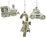 Decoris Kaemingk Hanger kerstbal kunststof 3ass train-car-candycanefinish:antiquekleur kroontje:goldme