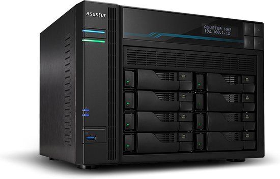 Asustor AS6508T NAS - 8 Bay - Intel Atom C3538 - 8GB RAM - Black