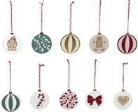 Vertbaudet Set van 10 houten kerstballen MOONY