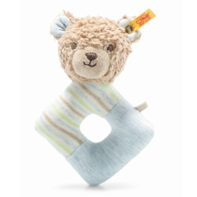 Steiff Grijpring met rammelaar Teddybeer Rudy GOTS 15 cm