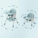 Chaise haute 4-en-1 pour bébé - Chaise haute avec table - Réglable en hauteur - Pliable - Convient aux enfants de 6 mois à 2 ans - Plastique - Bleu