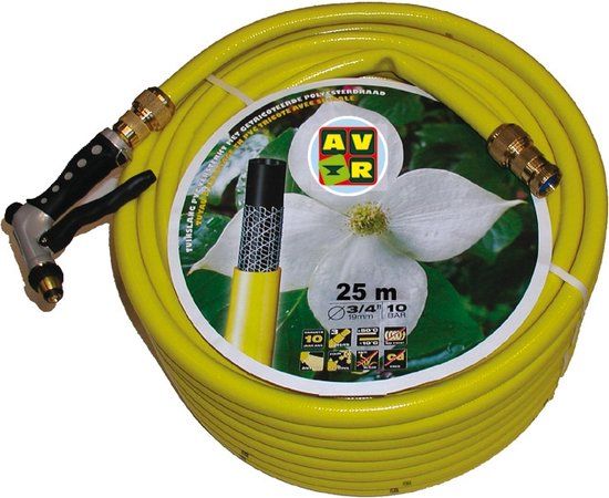 Talen Tools Gele Tuinslang - 25 m - 3/4 - Koperen Koppelingen