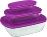 Pyrex Cook&Store set de boîtes de conservation, bols avec couvercles, verre borosilicaté, plat à four
