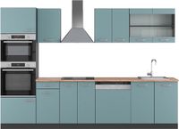 Vicco R-Line Complete keukeneenheid – 300 cm met hoge kast, WB Eik Blauw-grijs/antraciet