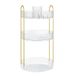 SONGMICS Make-up Organizer, Roterende, 3 Niveaus, Verstelbare | Cosmetische Organizer, Rond, Kaptafel, Cadeau Idee, Wit en Goud, GLORA Collection JKA011W02