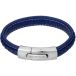 Philipp Blanc Bracelet en cuir véritable et acier inoxydable