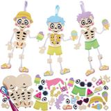 Baker Ross VC182 Zomer Halloween-skelet Mix & Match-decoratiesets - Set van 6, tropische skelet-knutselwerkjes