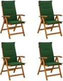 vidaXL Ligstoelen voor Tuin 4 st Naturel Massief Acacia Hout