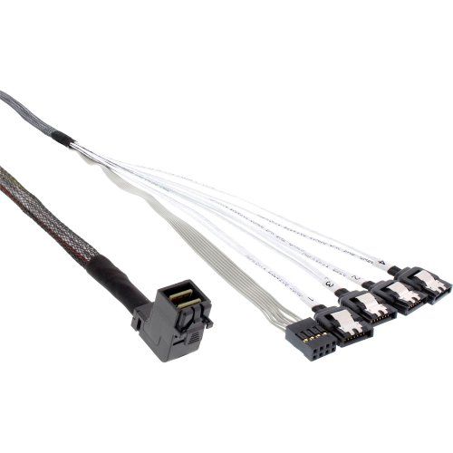 Inline 27631B Mini SAS HD naar 4x SATA kabel - 1m