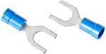 Elpress 400100125 voorgeïsoleerde stekker, vork, 1,5-2,5 mm geleiderdoorsnede mm2, 6,5 (M-6) diameter van de dop, 11 breedte, blauw, 100 stuks