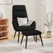 Fauteuil de relaxation Maison Exclusive avec repose-pieds, noir, tissu et similicuir