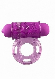 Shots Toys Vibrating Bullet Ring Purple